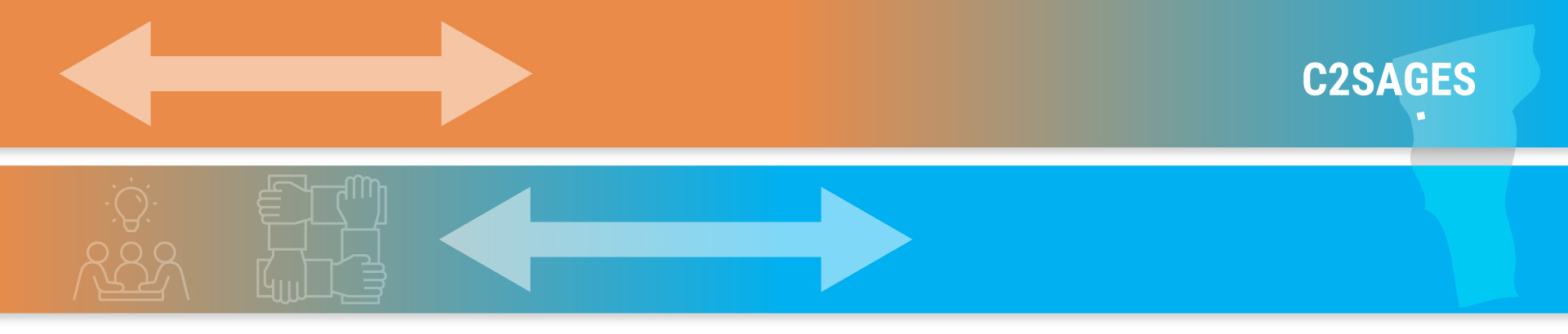 C2SAGES graphic showing the transition of warm to cool water and cool to warm water